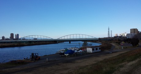 Happy new year from Tama River! Learn Japanese online via Skype! Yoroshiku-Onegaishimasu! 